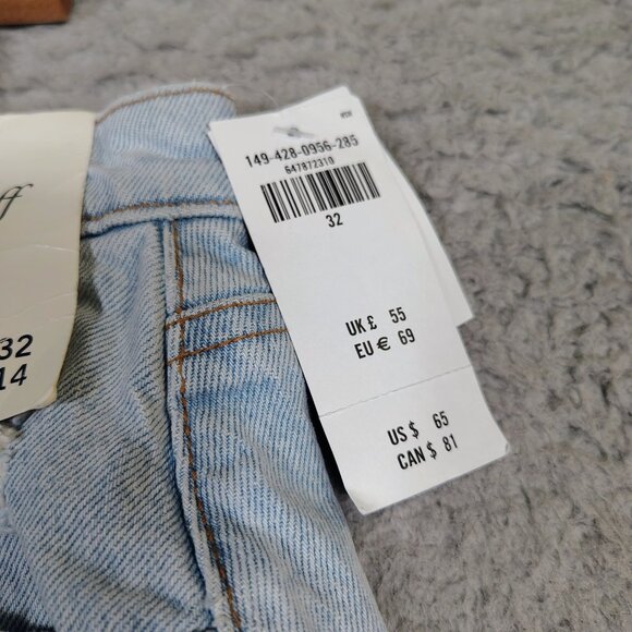 Abercrombie & Fitch The Cutoff Short Women's 32/14 Blue curve Love High-Rise NWT - Picture 8 of 13
